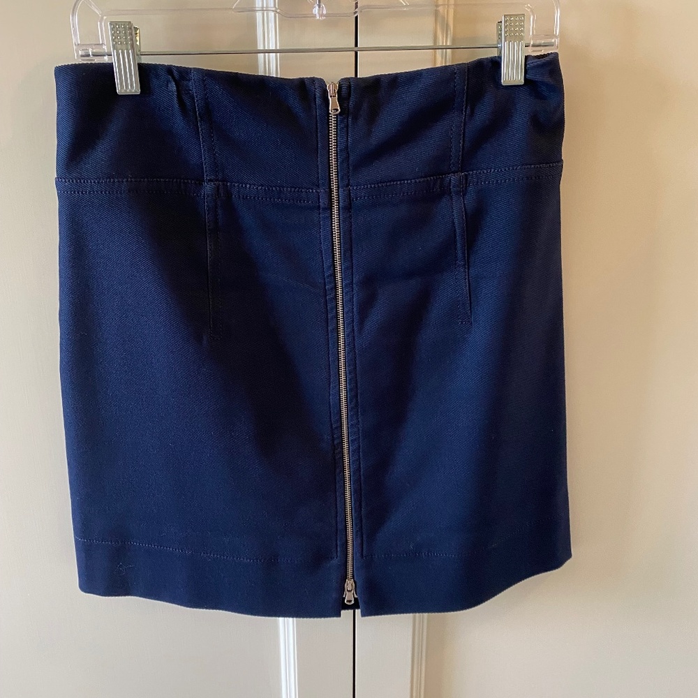Carven Navy 18" Skirt w/ Front Zip